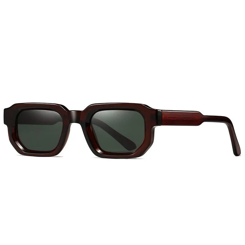 Retro Rectangle Sonnenbrille – Rot, UV400