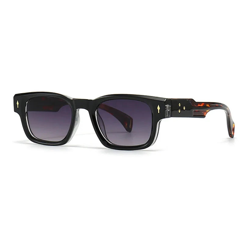 Retro Rivets Sonnenbrille – Grau Verlauf, UV400