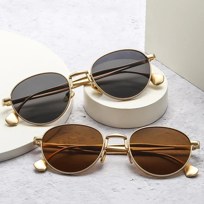 Retro Runde Metall-Sonnenbrille – UV400