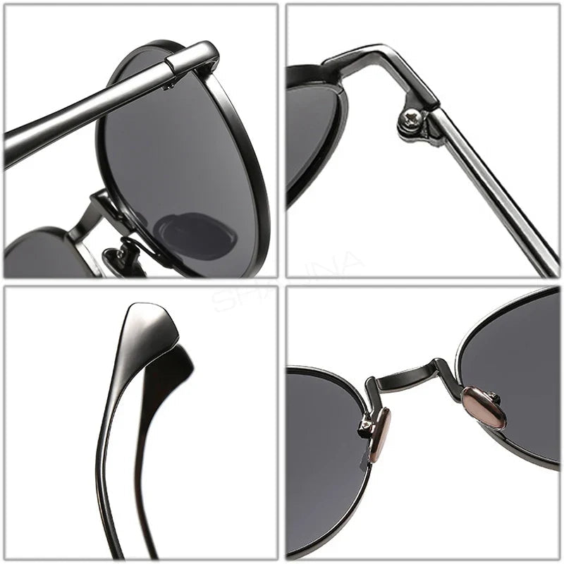 Retro Runde Metall-Sonnenbrille – UV400