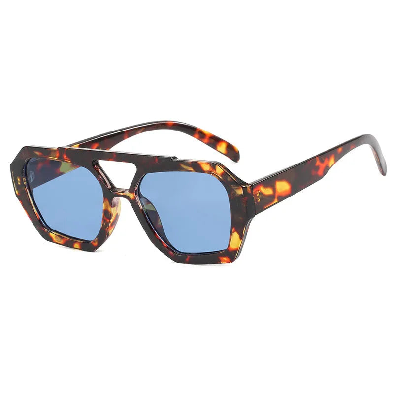 Retro Sonnenbrille – Amber Blau, UV400