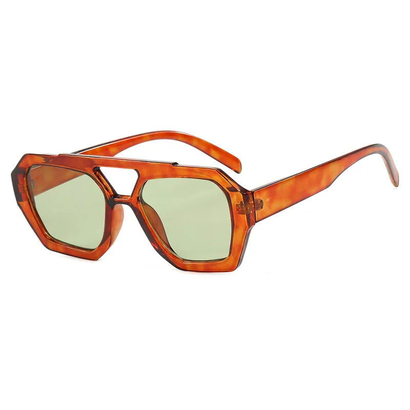 Retro Sonnenbrille – Amber Grün, UV400