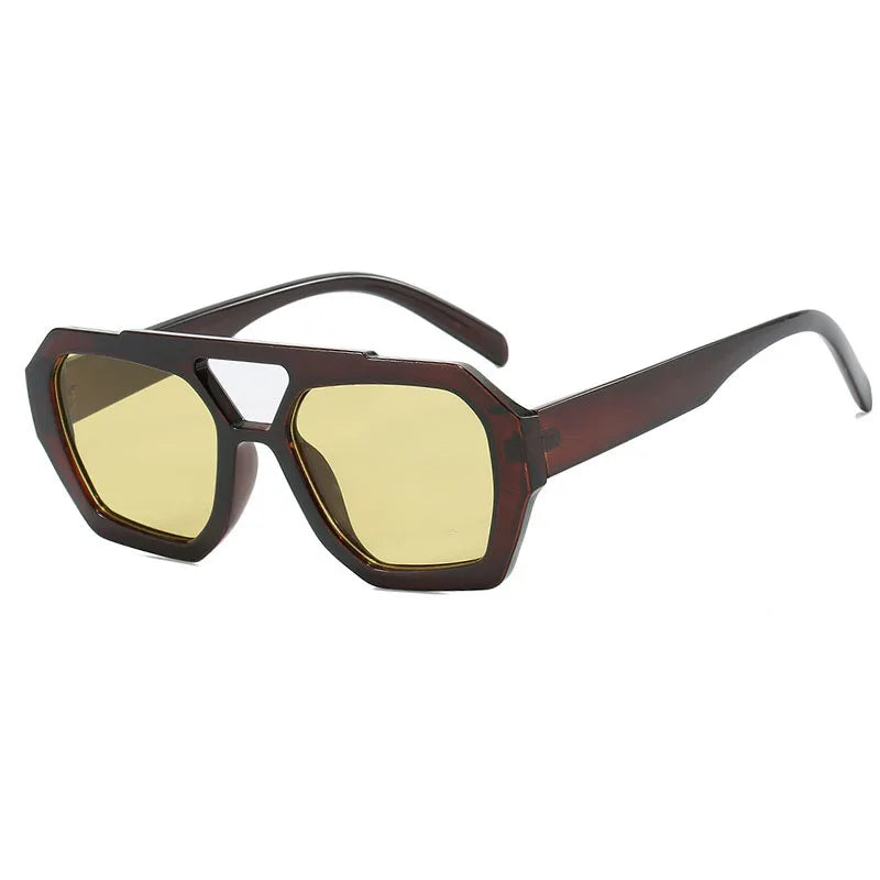 Retro Sonnenbrille – Braun Grün, UV400