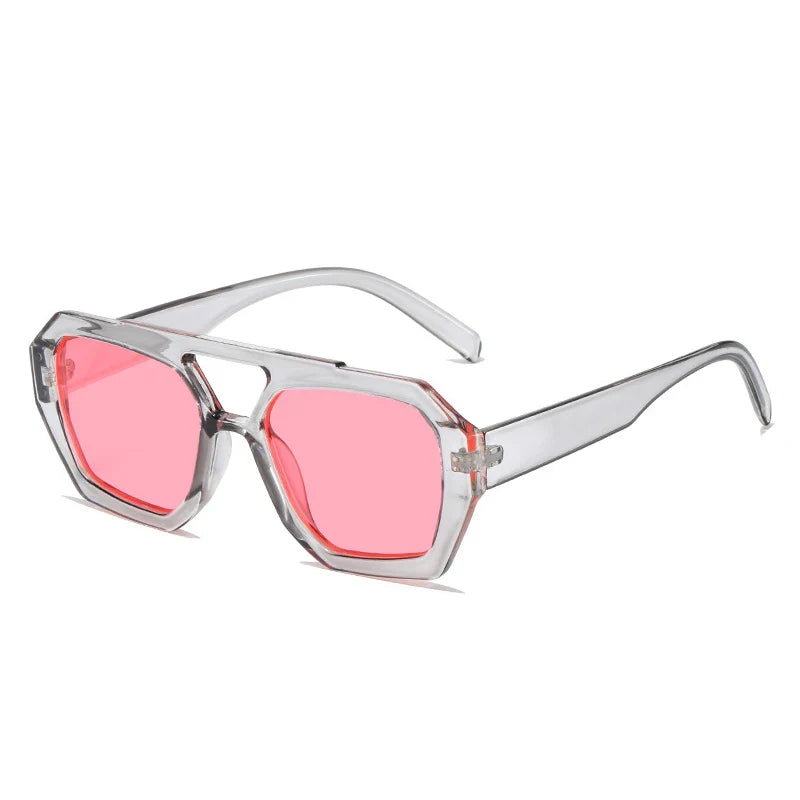 Retro Sonnenbrille – Grau Pink, UV400