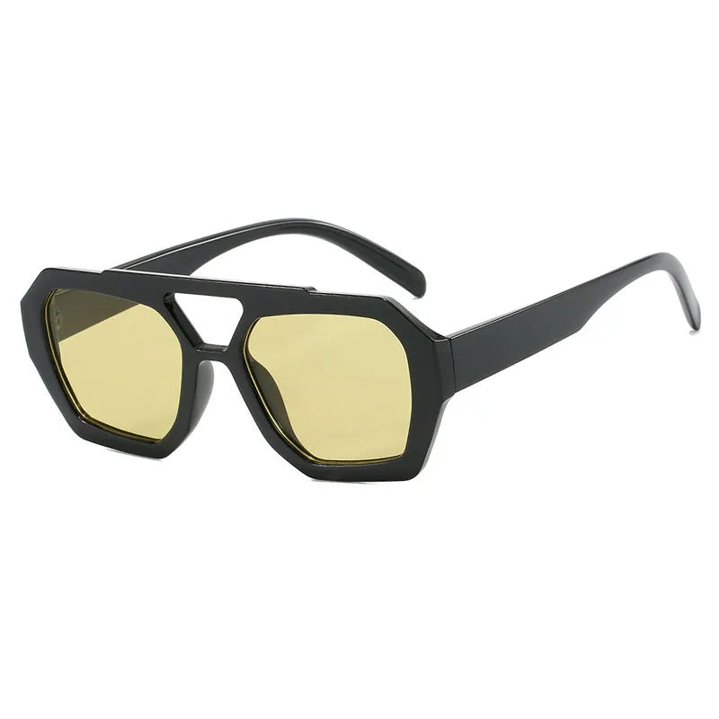 Retro Sonnenbrille – Schwarz Olivengrün, UV400