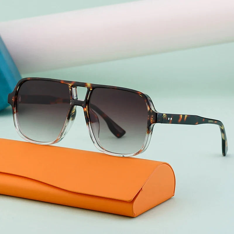 Retro Sonnenbrille mit Doppelsteg – UV400