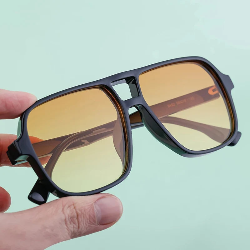 Retro Sonnenbrille mit Doppelsteg – UV400