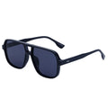 Retro Sonnenbrille mit Doppelsteg – Schwarz Grau, UV400