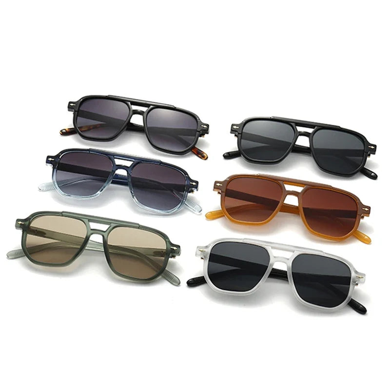 Retro Sonnenbrille mit Doppelsteg – UV400 Schutz