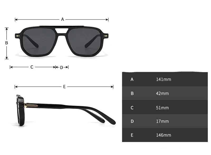 Retro Sonnenbrille mit Doppelsteg – UV400 Schutz – Produktansicht 7, UV400