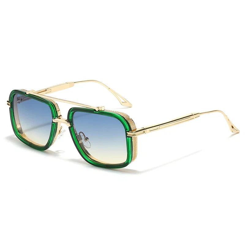Retro Square Sonnenbrille aus Metall – UV400