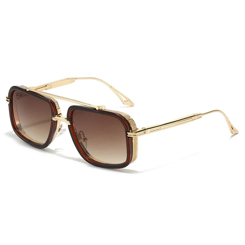 Retro Square Sonnenbrille aus Metall – UV400