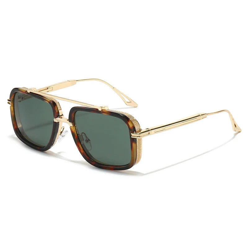 Retro Square Sonnenbrille aus Metall – UV400