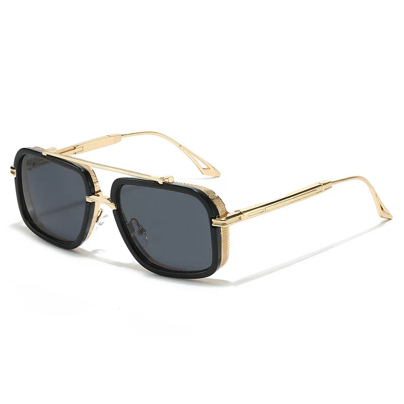 Retro Square Sonnenbrille aus Metall – UV400