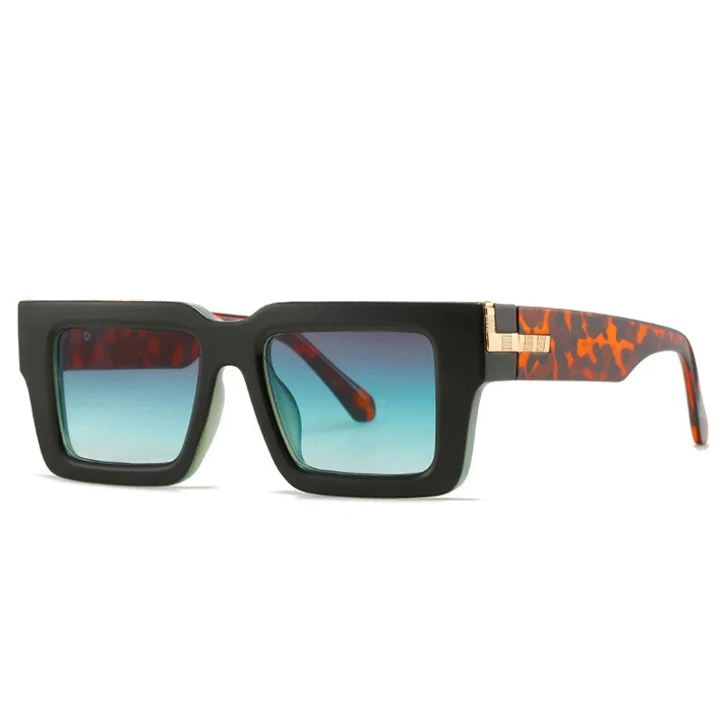 Retro Square Sonnenbrille – Rot Blau, UV400