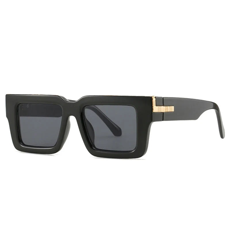 Retro Square Sonnenbrille – Schwarz Grau, UV400