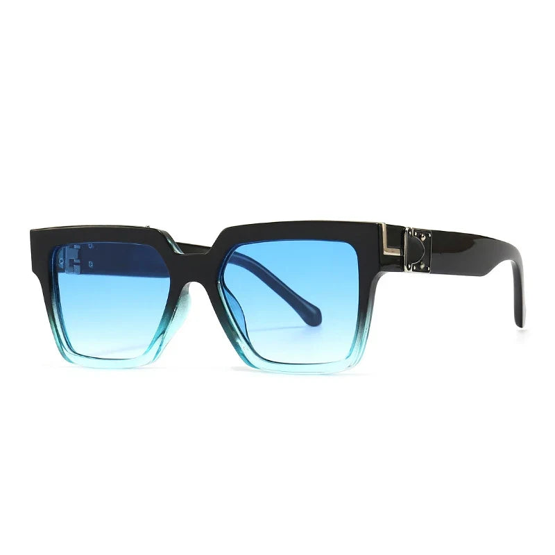 Retro Square Sonnenbrille – Blau Verlauf, UV400