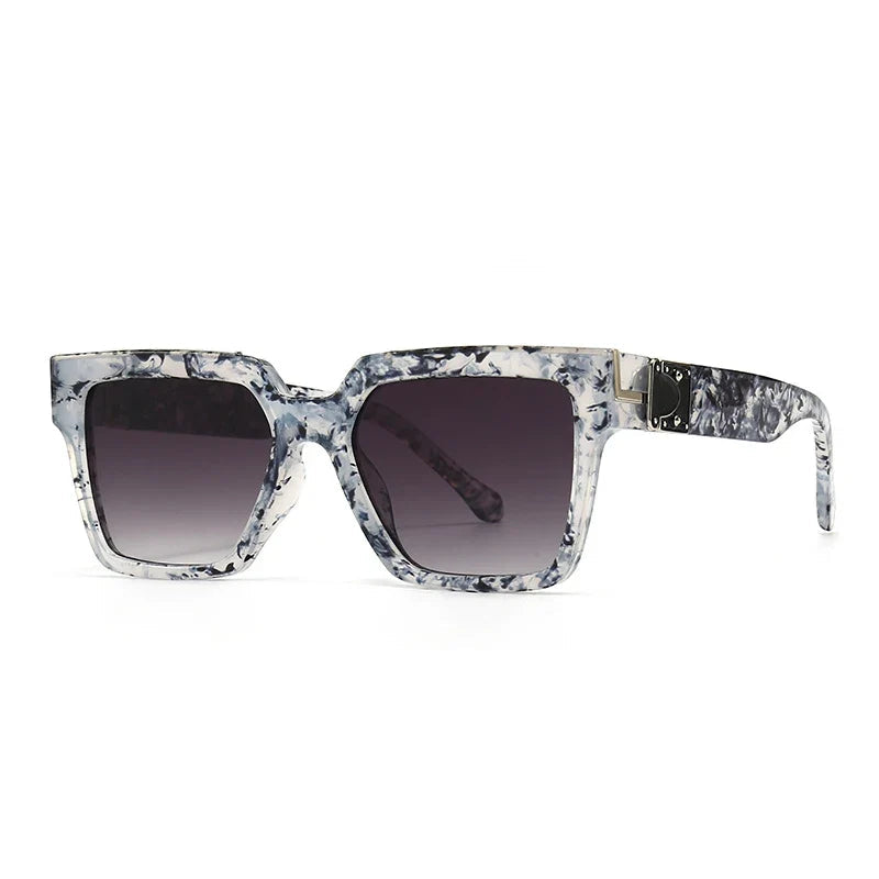 Retro Square Sonnenbrille – Blau, UV400