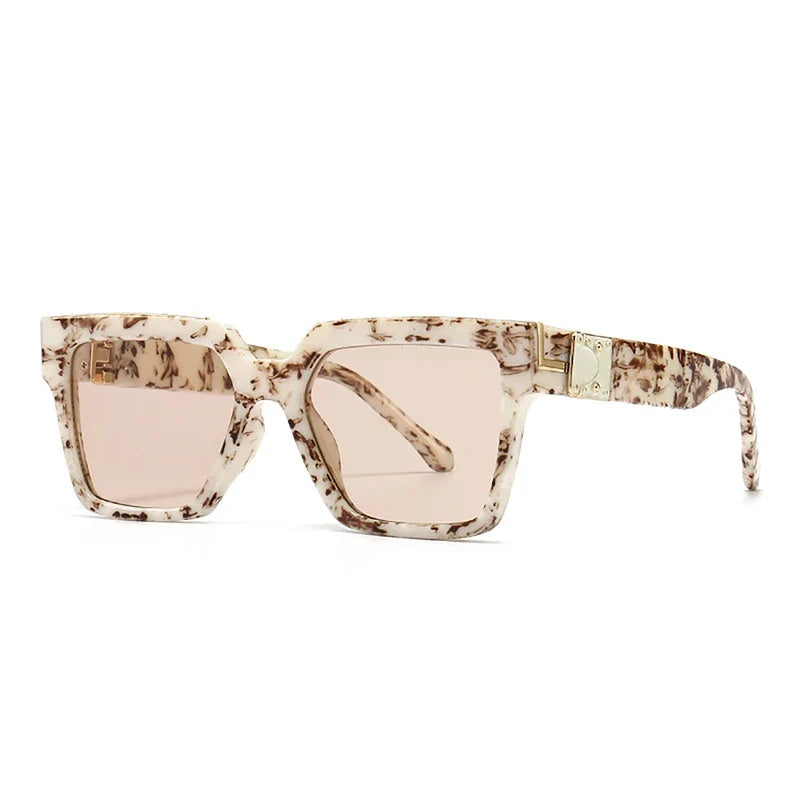 Retro Square Sonnenbrille – Champagner, UV400