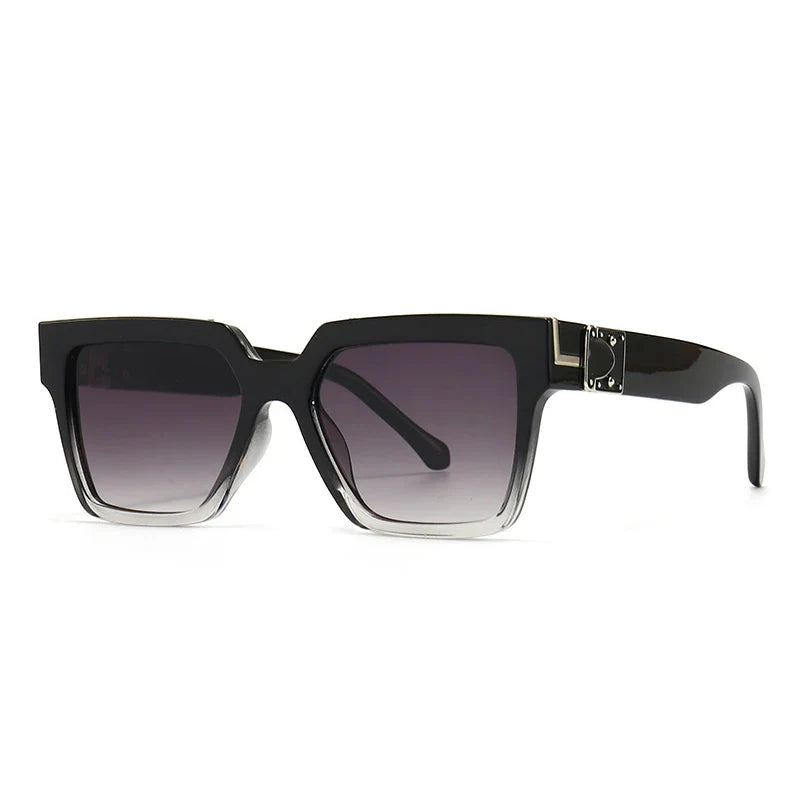 Retro Square Sonnenbrille – Schwarz Grau Verlauf, UV400