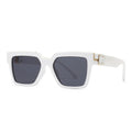 Retro Square Sonnenbrille – Weiß Grau, UV400