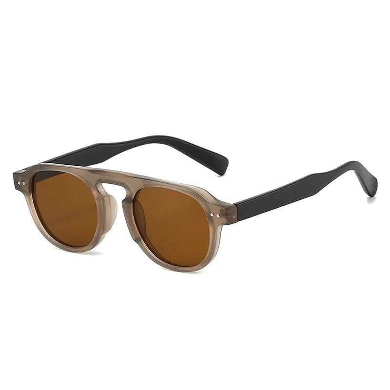 Retro Square Sonnenbrille – Braun, UV400