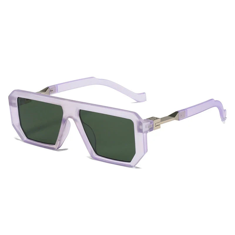 Retro Square Sonnenbrille – Lila Grün, UV400