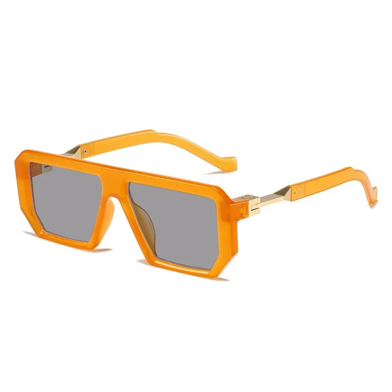 Retro Square Sonnenbrille – Orange Grau, UV400
