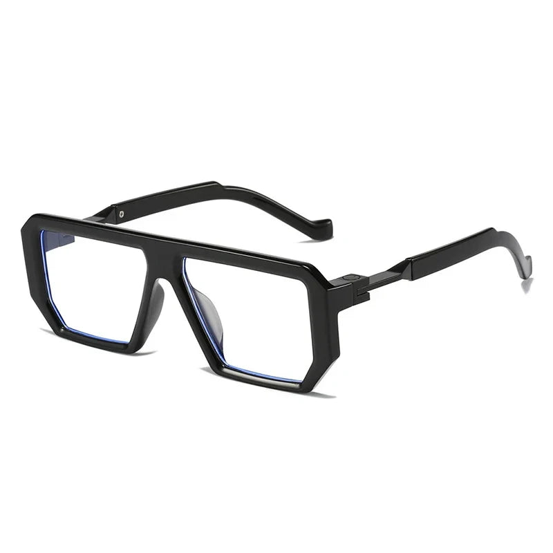 Retro Square Sonnenbrille – Schwarz Klar, UV400