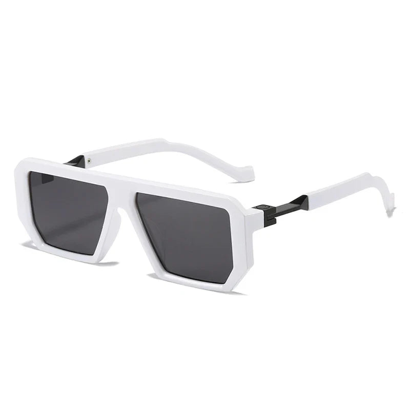 Retro Square Sonnenbrille – Weiß Grau, UV400