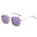 Retro Steampunk Sonnenbrille – Silber Blau, UV400