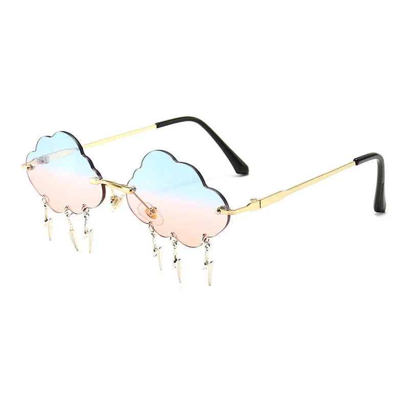 Rimless Cloud Sonnenbrille – Blau Pink, UV400