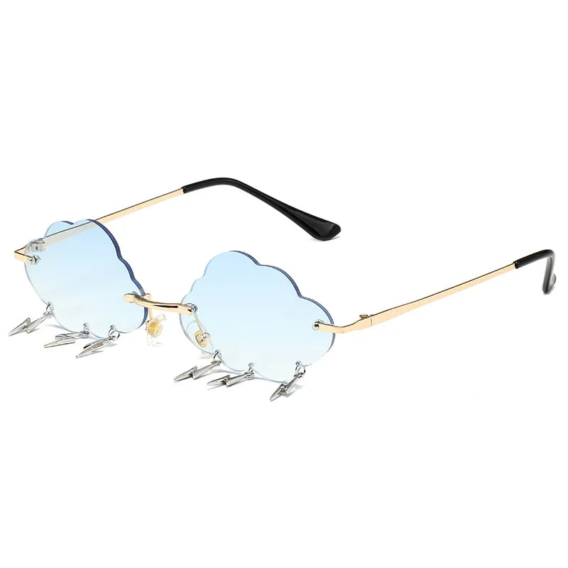 Rimless Cloud Sonnenbrille – Blau Verlauf, UV400
