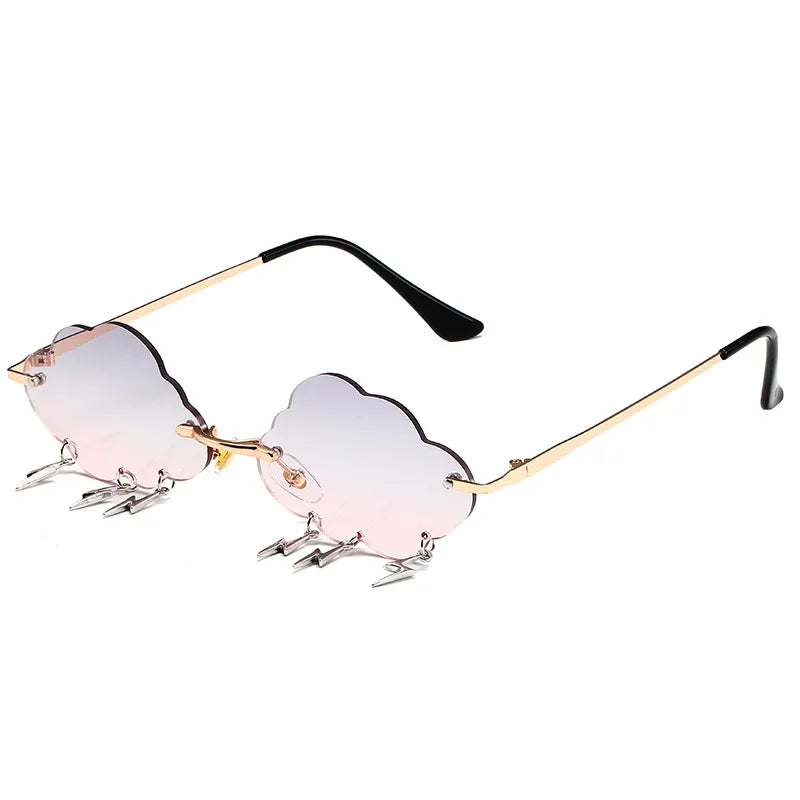 Rimless Cloud Sonnenbrille – Grau Pink, UV400