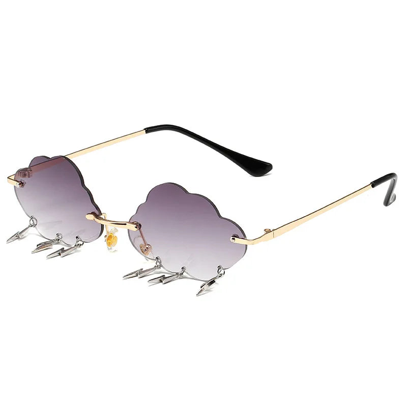 Rimless Cloud Sonnenbrille – Grau Verlauf, UV400