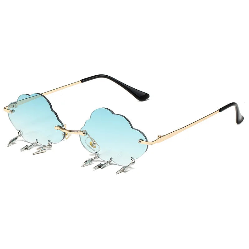 Rimless Cloud Sonnenbrille – Grün Verlauf, UV400