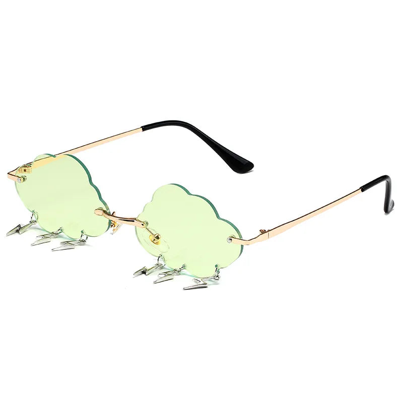 Rimless Cloud Sonnenbrille – Grün, UV400