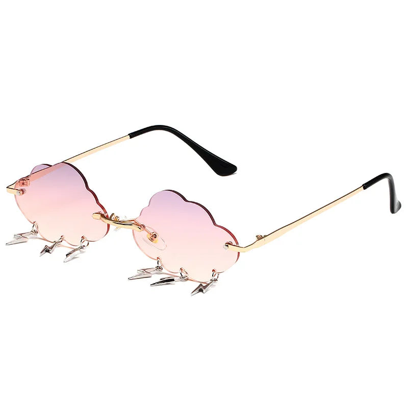 Rimless Cloud Sonnenbrille – Lila Pink, UV400