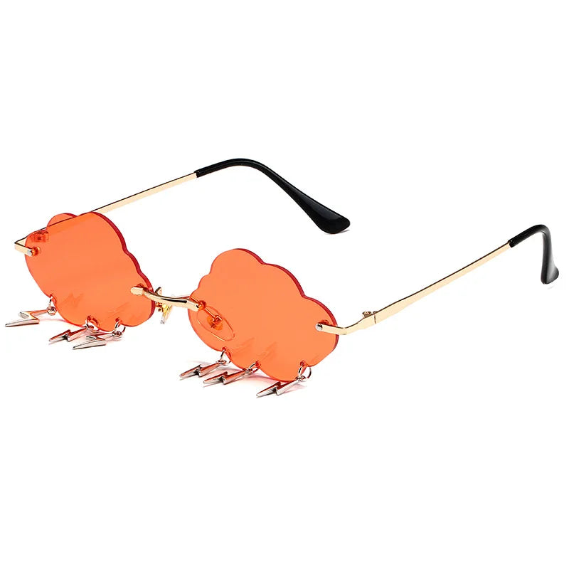 Rimless Cloud Sonnenbrille – Orange Rot, UV400