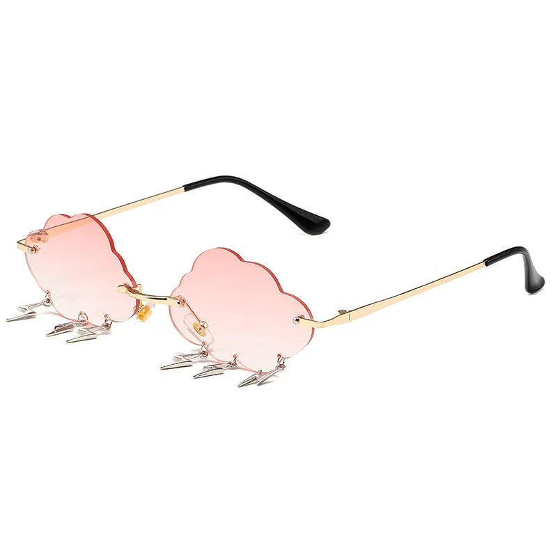 Rimless Cloud Sonnenbrille – Pink Verlauf, UV400