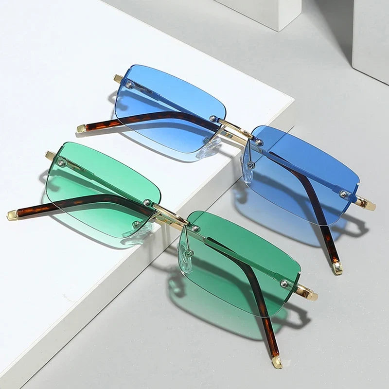Rimless Rectangle Sonnenbrille – Produktansicht 3, UV400