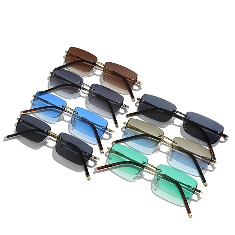 Rimless Rectangle Sonnenbrille – Produktansicht 4, UV400