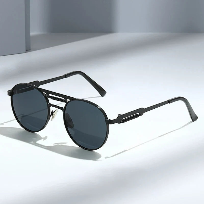Round Metall-Sonnenbrille – UV400
