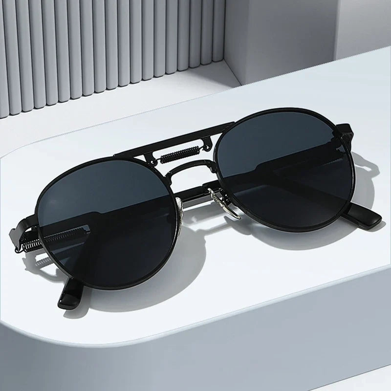 Round Metall-Sonnenbrille – UV400