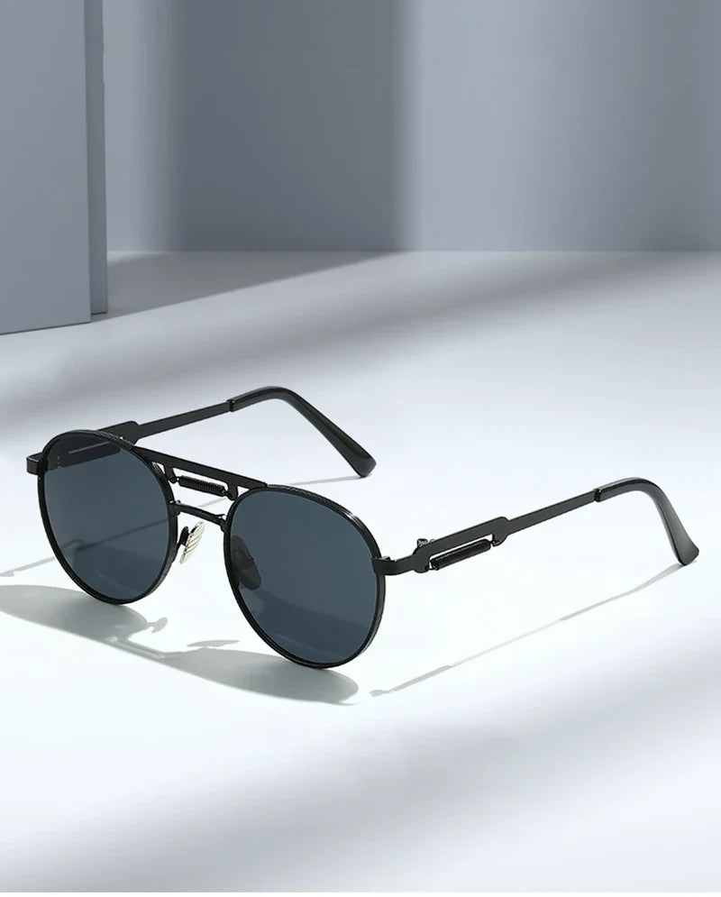Round Metall-Sonnenbrille – UV400