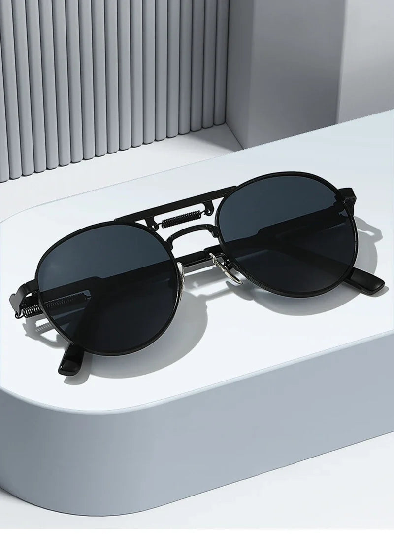 Round Metall-Sonnenbrille – UV400
