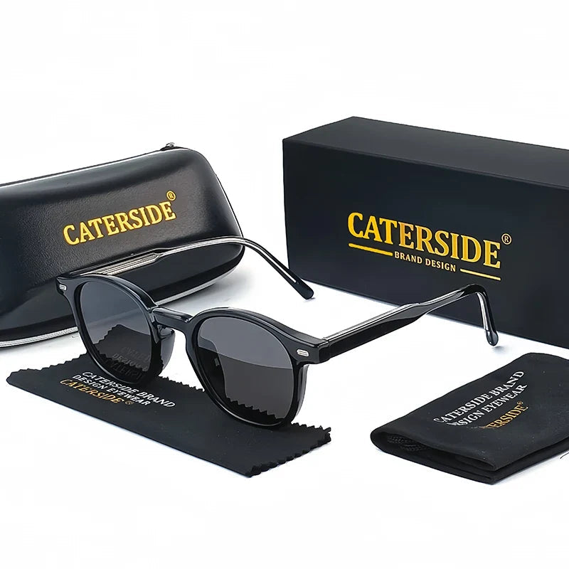 Runde Polarisierte Acetat-Sonnenbrille – UV400