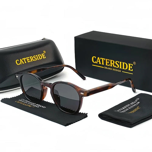 Runde Polarisierte Acetat-Sonnenbrille – Tortoiseshell, polarisiert, UV400