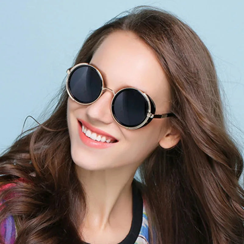 Runde Sonnenbrille aus Metall – UV400