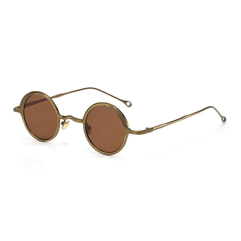 Runde Retro Sonnenbrille aus Metall – UV400